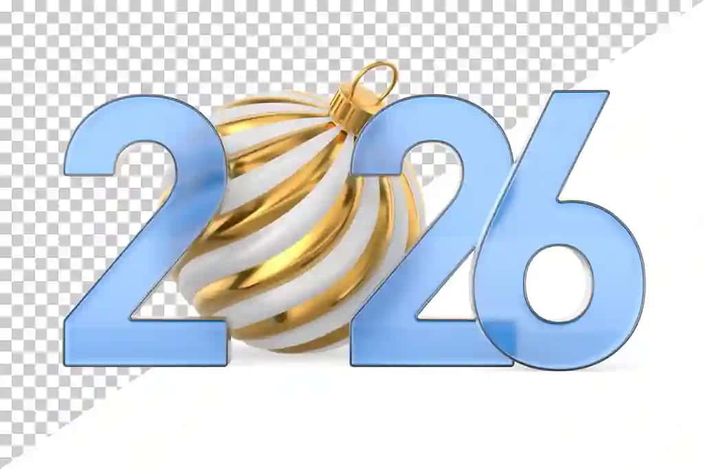 2026 yangi yil oq fon izolyatsiya qilingan 3D illyustratsiyasi | 2026 new year white background isolated 3d illustration