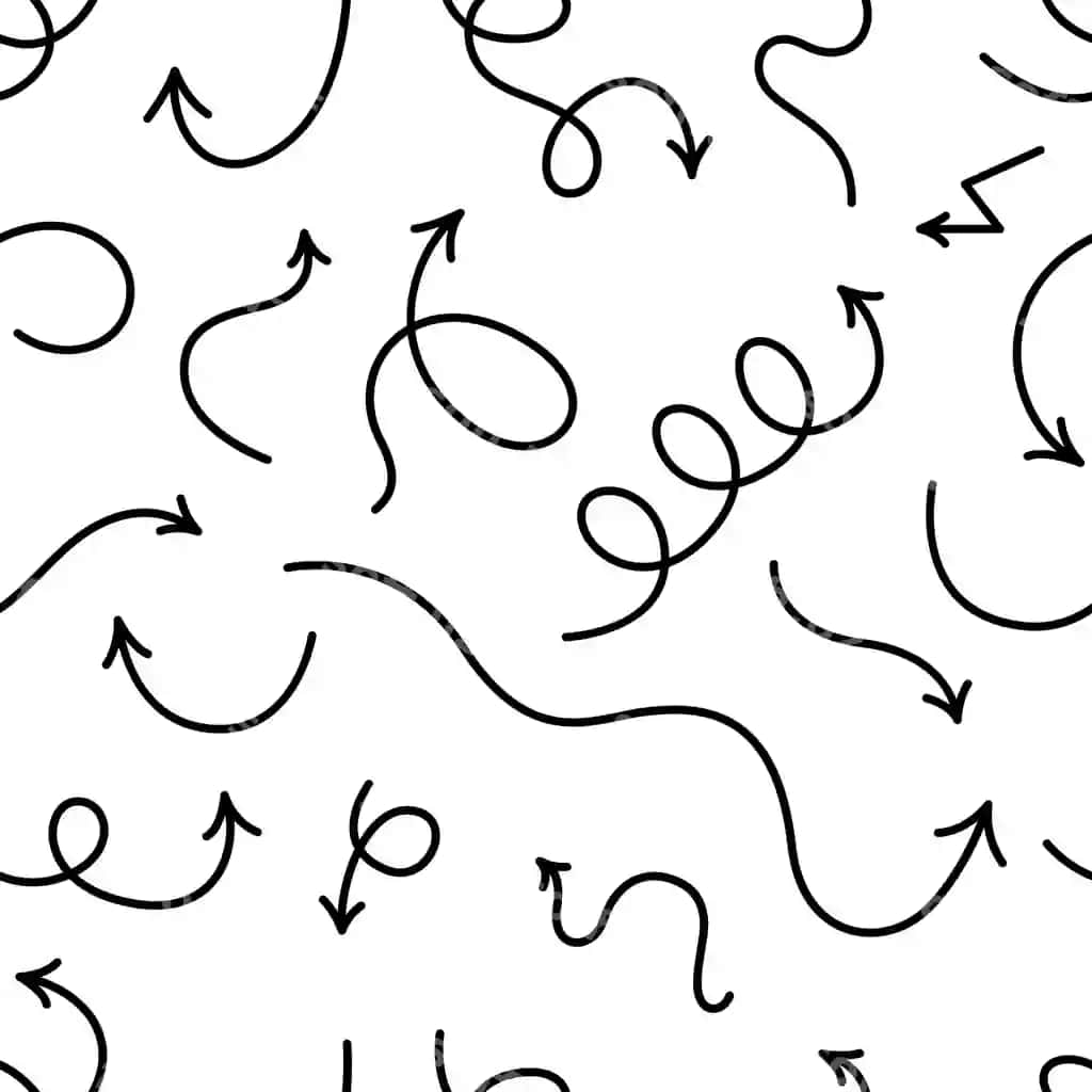 Oʻq dudli choksiz naqsh vektor illyustratsiyasi | Arrow doodle seamless pattern vector illustration