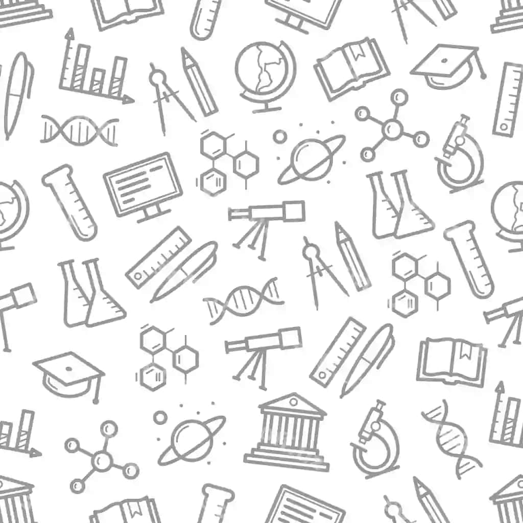 Choksiz naqsh vektor fan belgilari | Seamless pattern vector science symbols