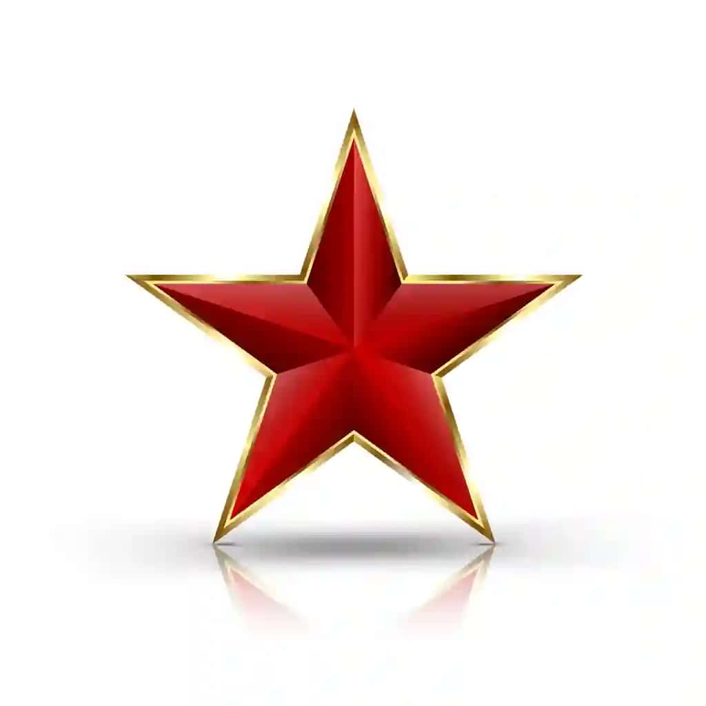 3D qizil yulduzcha izolyatsiya qilingan oq | 3d red star isolated white