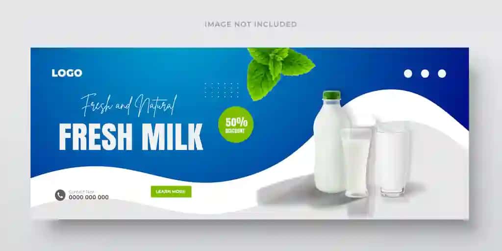 Sut reklama to'plami flayer banner shablonlari instagram hikoyalari | Milk advertising bundle flyer banner template instagram stories