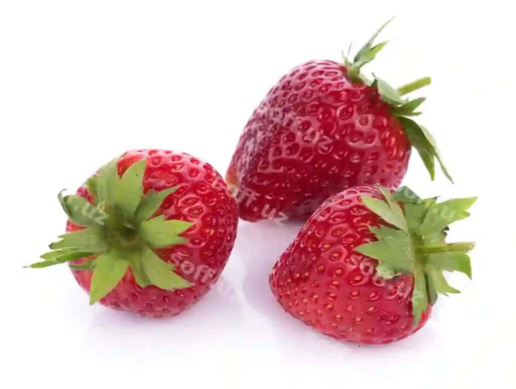 O'rgimchilgan qulupnachalar ajraltirilgan oq | Ripe strawberries isolated white