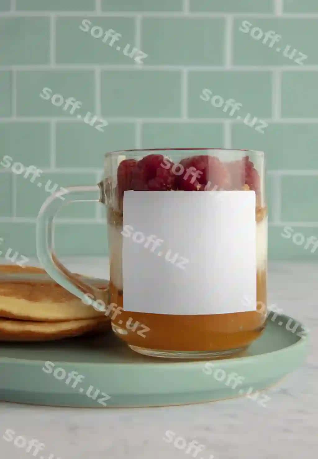 Malinali mazali desert maketi | Delicious dessert mockup with raspberries