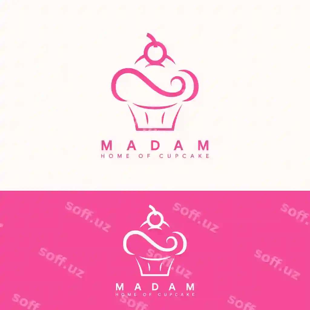 Minimalist shirin kupkake logotip shabloni | Minimalist sweet cupcake logo template