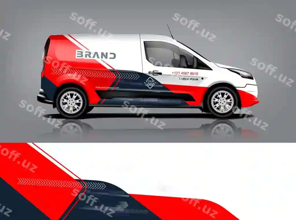 Furgon o'ram dizayni o'ram stiker dekoratsiyasi kompaniyasi vektor formati | Van wrap design wrap sticker decal design company vector format