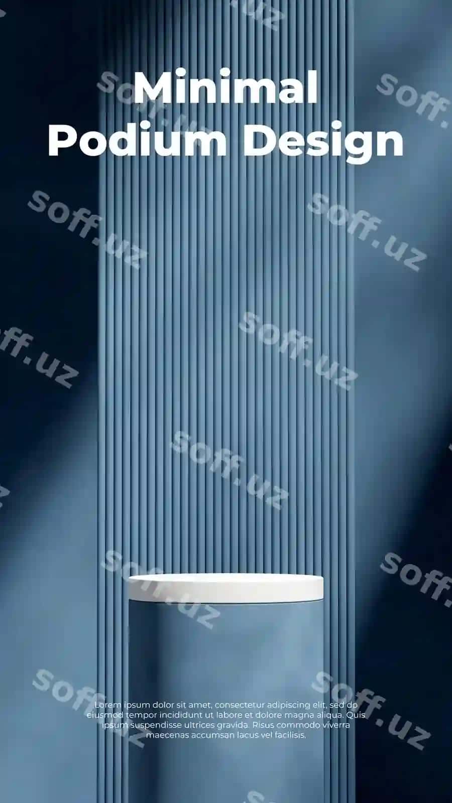 Portret teksturali devor 3D renderlash bo'sh joy oq ko'k silindr | Portrait textured wall 3d rendering empty space white blue cylinder