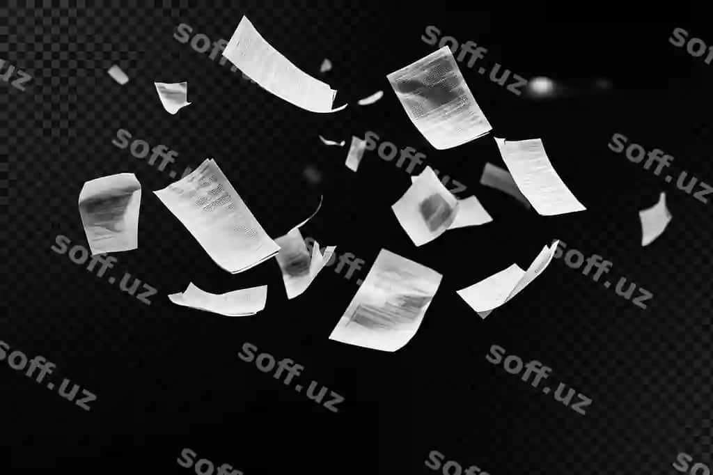 Ko'pgina uchuvchi biznes hujjatlari shaffof fonni ajratib turadi | Many flying business documents isolated transparent background