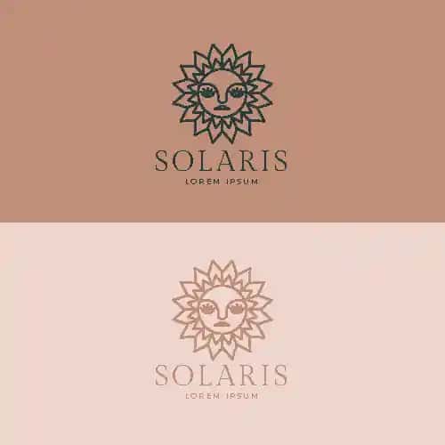 Yassi dizayndagi quyosh logotipi dizayni | Flat design sun logo design