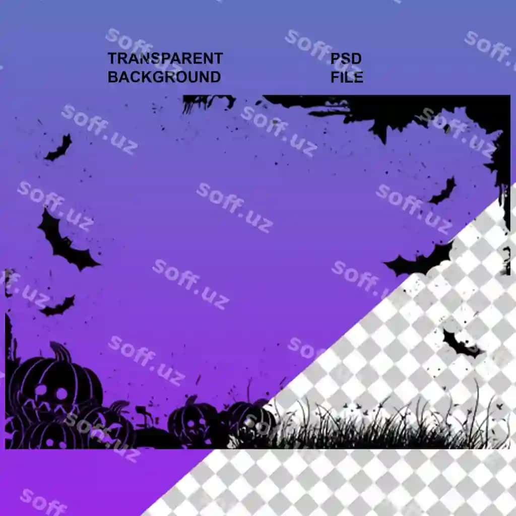 Baxromli Haloween grafiya png shaffof ajraltirilgan orqa fonda | Happy halloween graphy png transparent isolated background