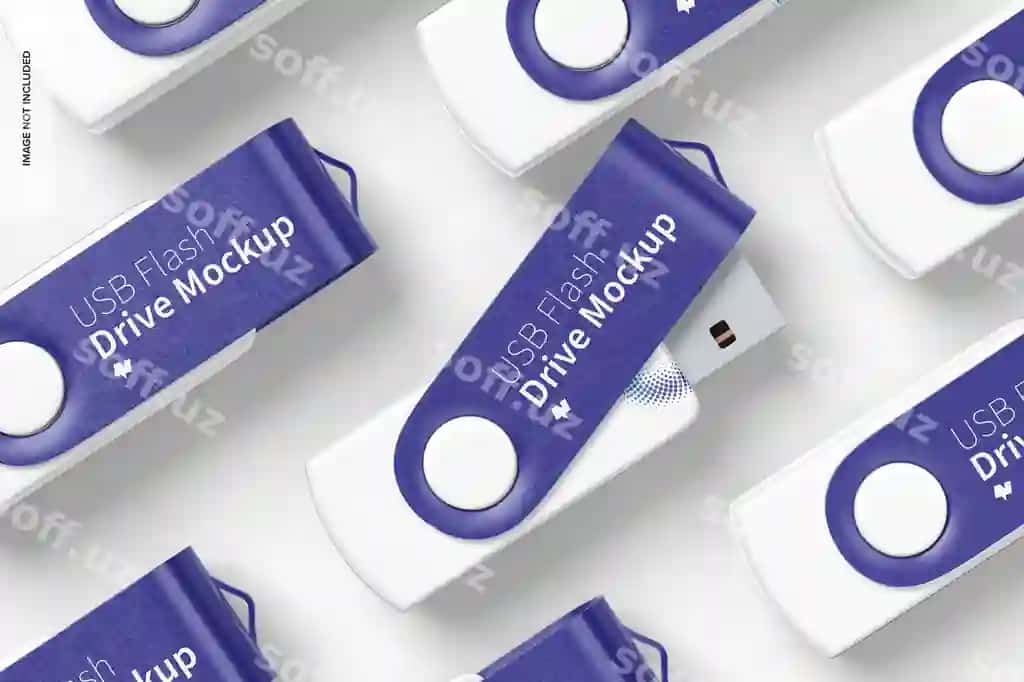USB flesh-disk to'plamining maketi | Usb flash drive set mockup