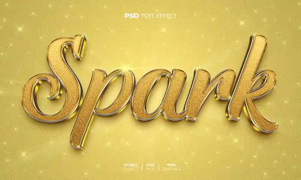 Spark 3D tahrirlanadigan matn effekti | Spark 3d editable text effect