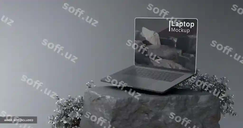 3D renderlash notebook mockup | 3d rendering laptop mockup