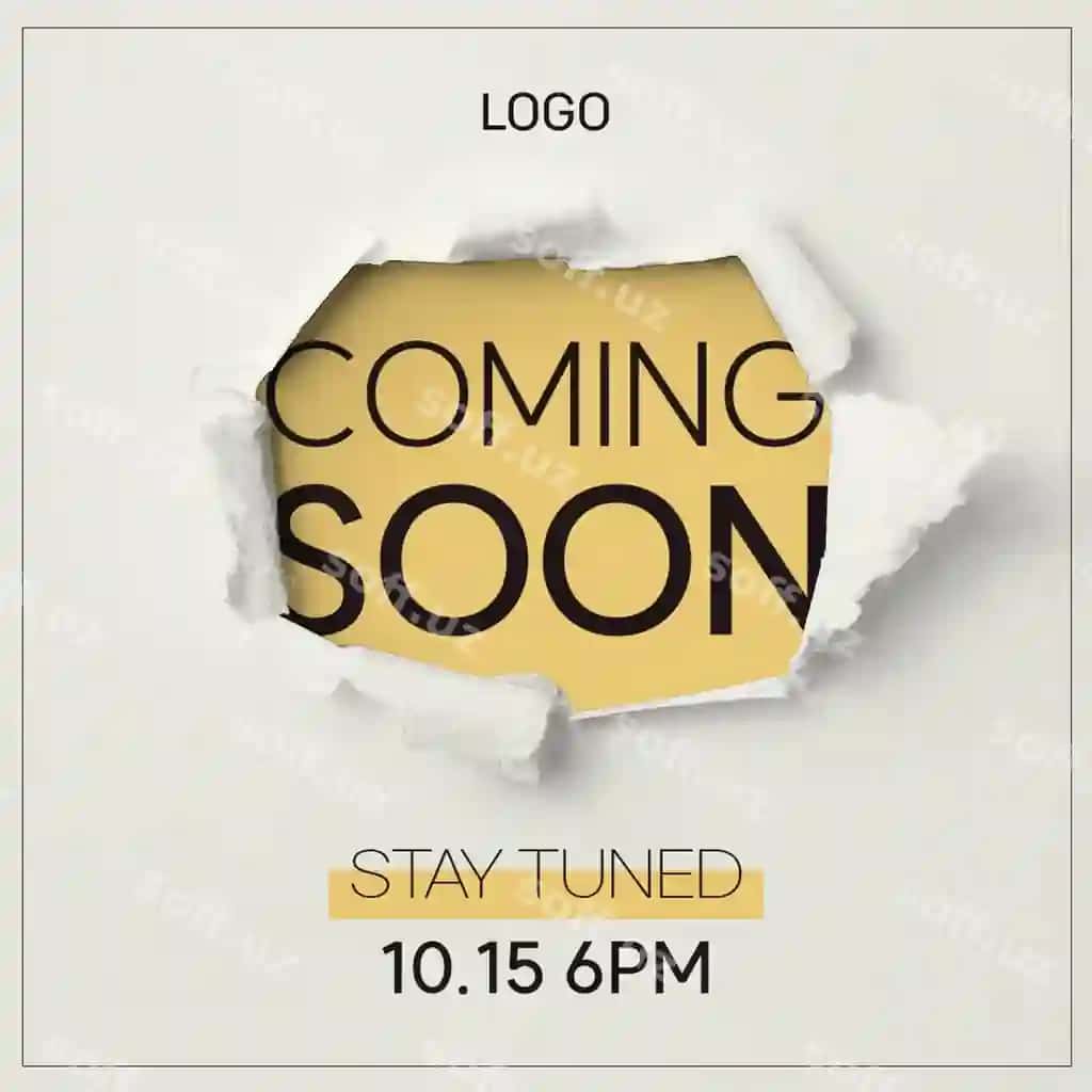 Tez kelyapti e'loni ijtimoiy tarmoqlar uchun tahrir qilish mumkin bo'lgan banner shabloni | Coming soon announcement social media banner templateeditable