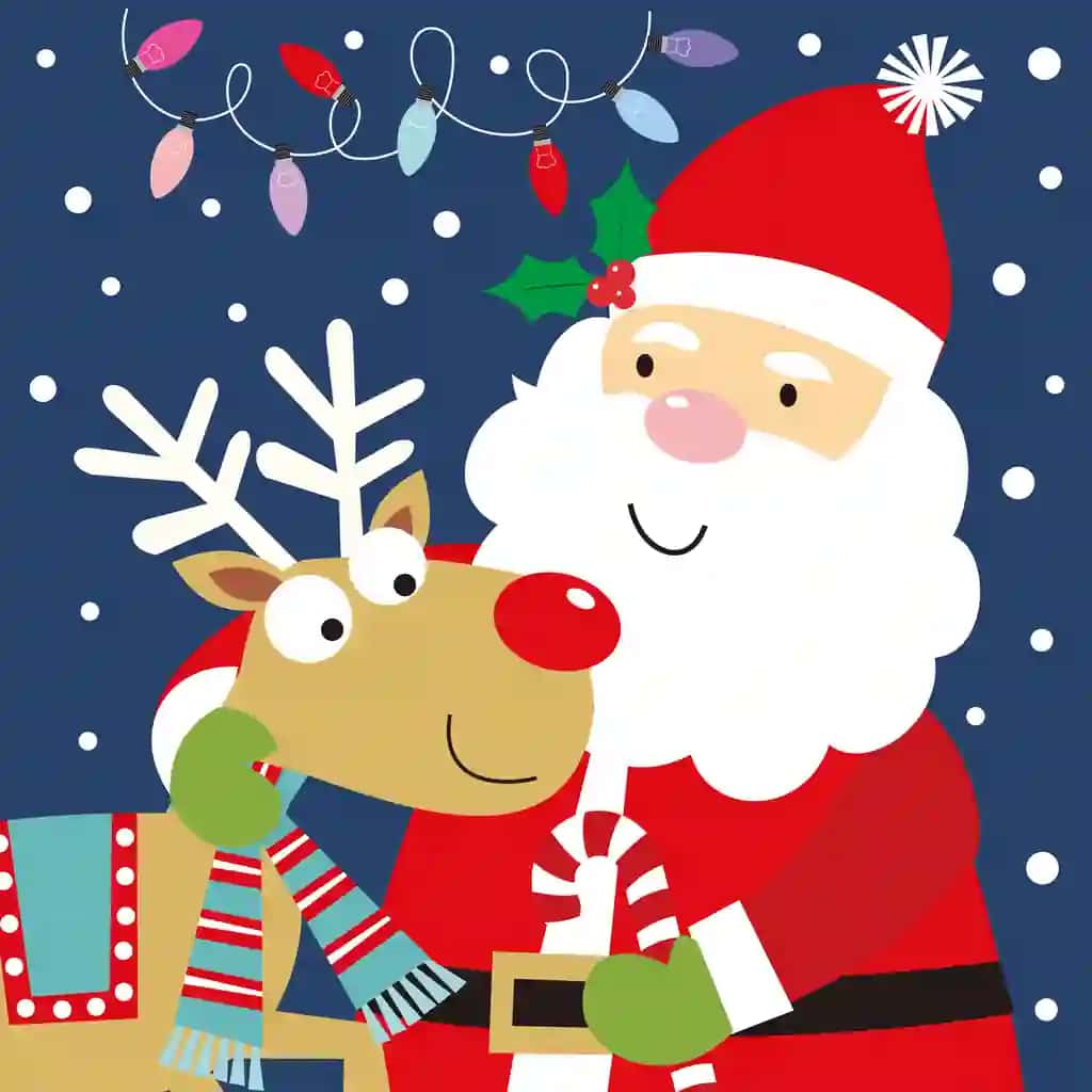 Santa bug'usi bilan Rojdestvo kartasi | Christmas card with santa reindeer
