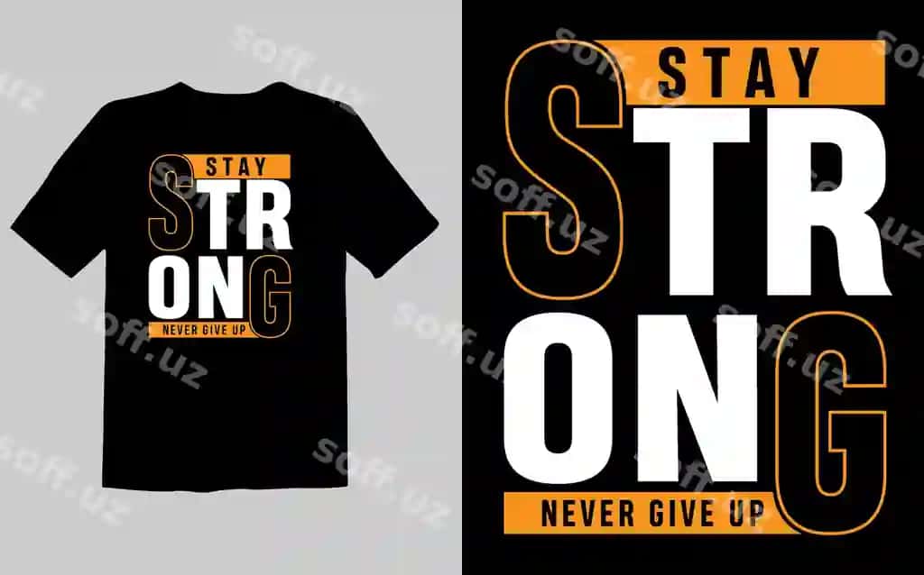 Zamonaviy tipografiya futbolkasi dizayni shabloni | Modern typography t shirt design template