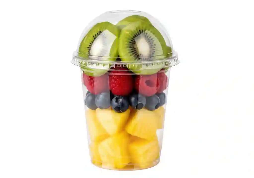 Yangi meva salatasi shaffof stakan | Fresh fruit salad clear cup