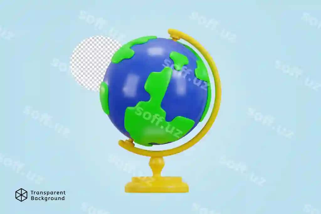 3D Yer shari ikonkasi vektor illyustratsiyasi | 3d earth globe icon vector illustration