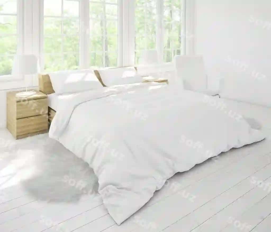 Realistik ikkalasi uy xonasi meble bilan katta oynalar | Realistic double bedroom with furniture big windows