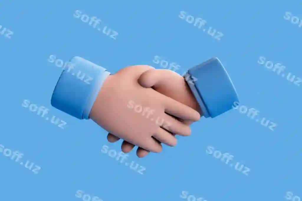 3d render qilish qo'l uzratish | 3d rendering shaking hands 2
