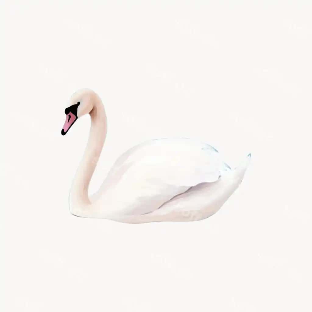 Oq chiroyli qozon illustratsiyasi | Elegant swan illustration white