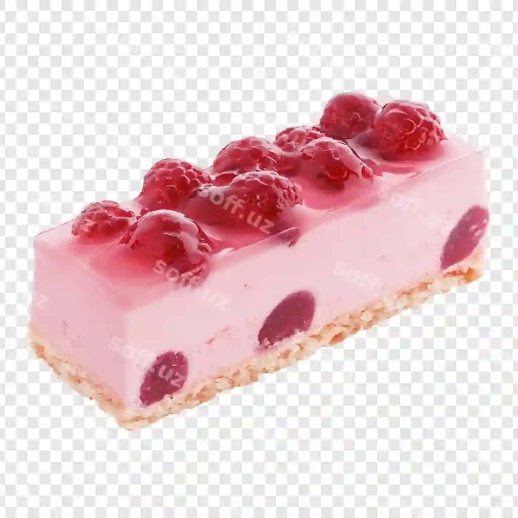 Mazali mavzoley pishloqli tort bar shirin ajraltirilgan shaffof | Delicious raspberry cheesecake bar sweet isolated transparent