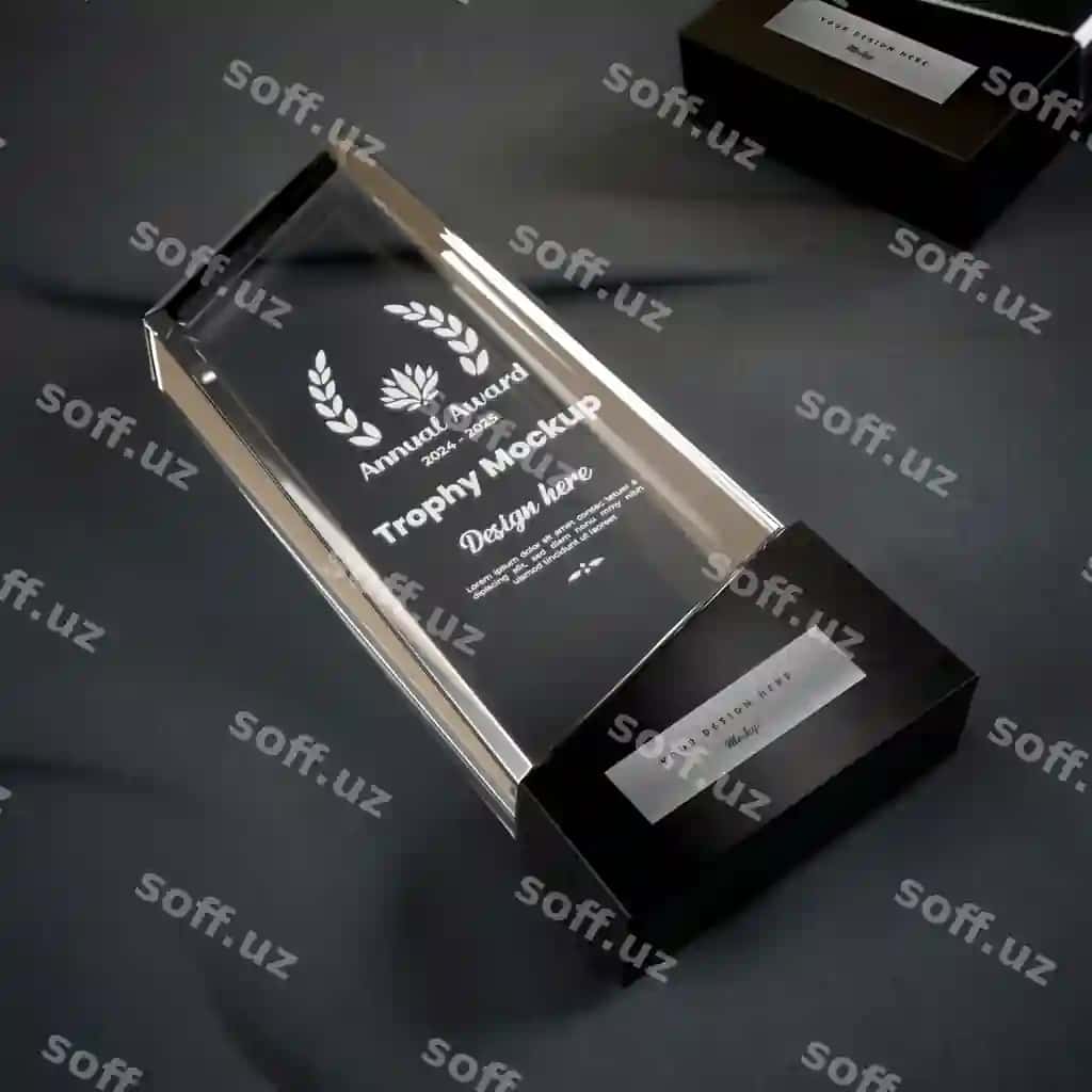 Shisha cupina mockup dizayni | Glass trophy mockup design