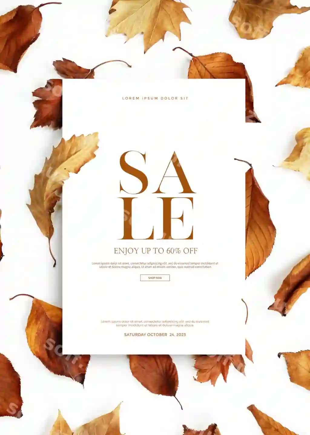 Guruchlik sotuv baner kartasi | Autumn sale banner card