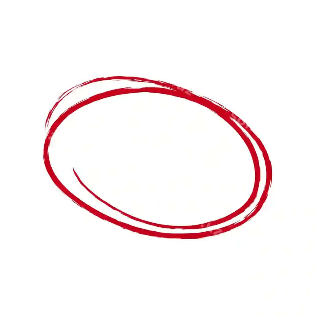 Bitta qizil chizilgan oval doira ajratish | Single red doodle pencil drawn oval circle highlighting