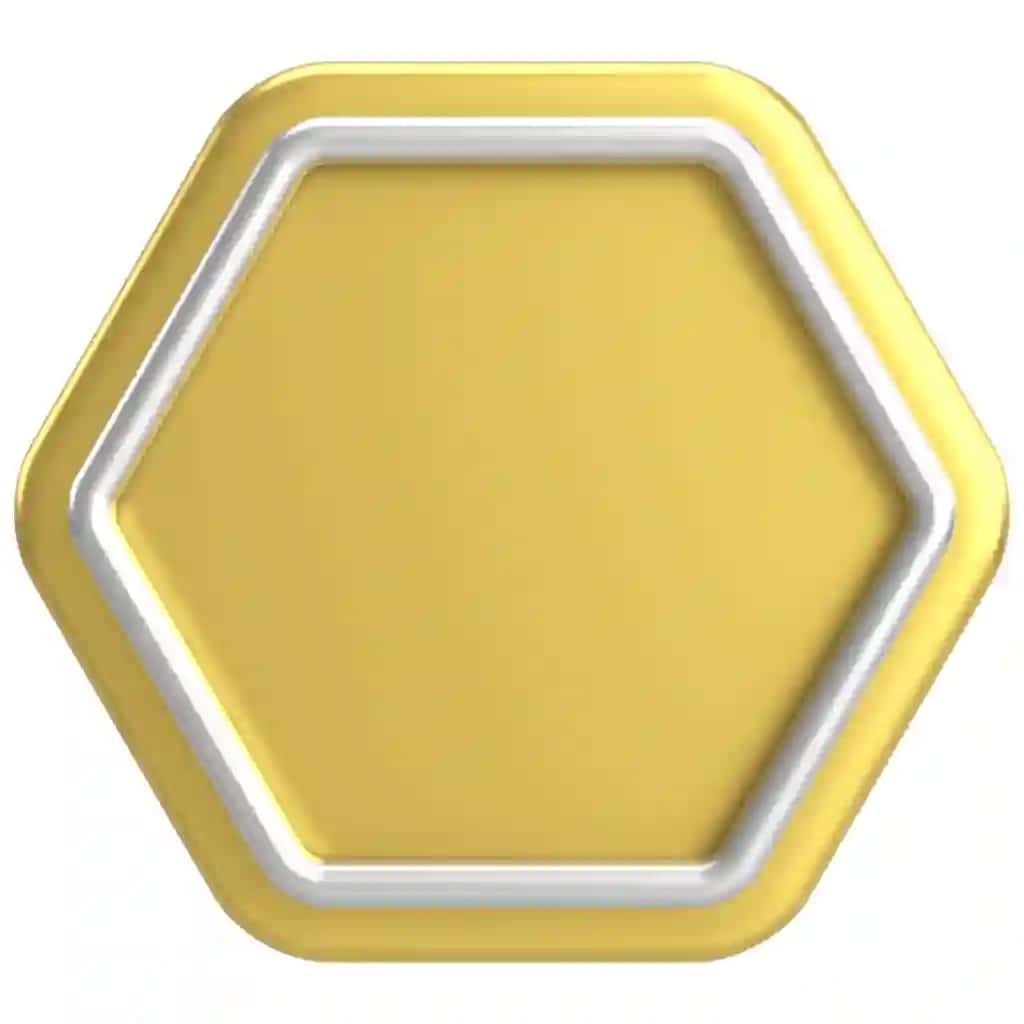 3D olti burchakli tugma boʻsh tugma 3D rasm | 3d hexagon button empty button 3d illustration