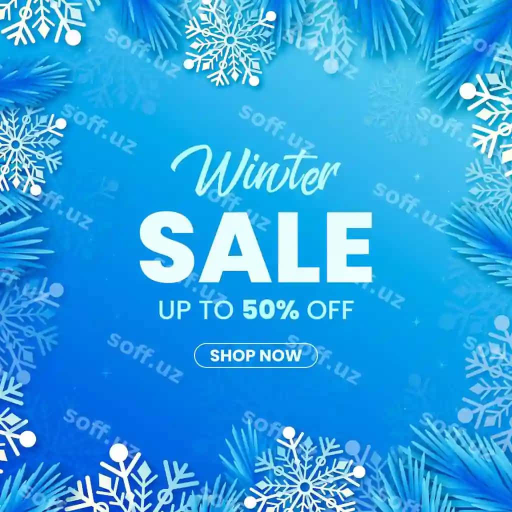 Haqiqiy qish sotuvi chegirmasi bilan | Realistic winter sale with offer