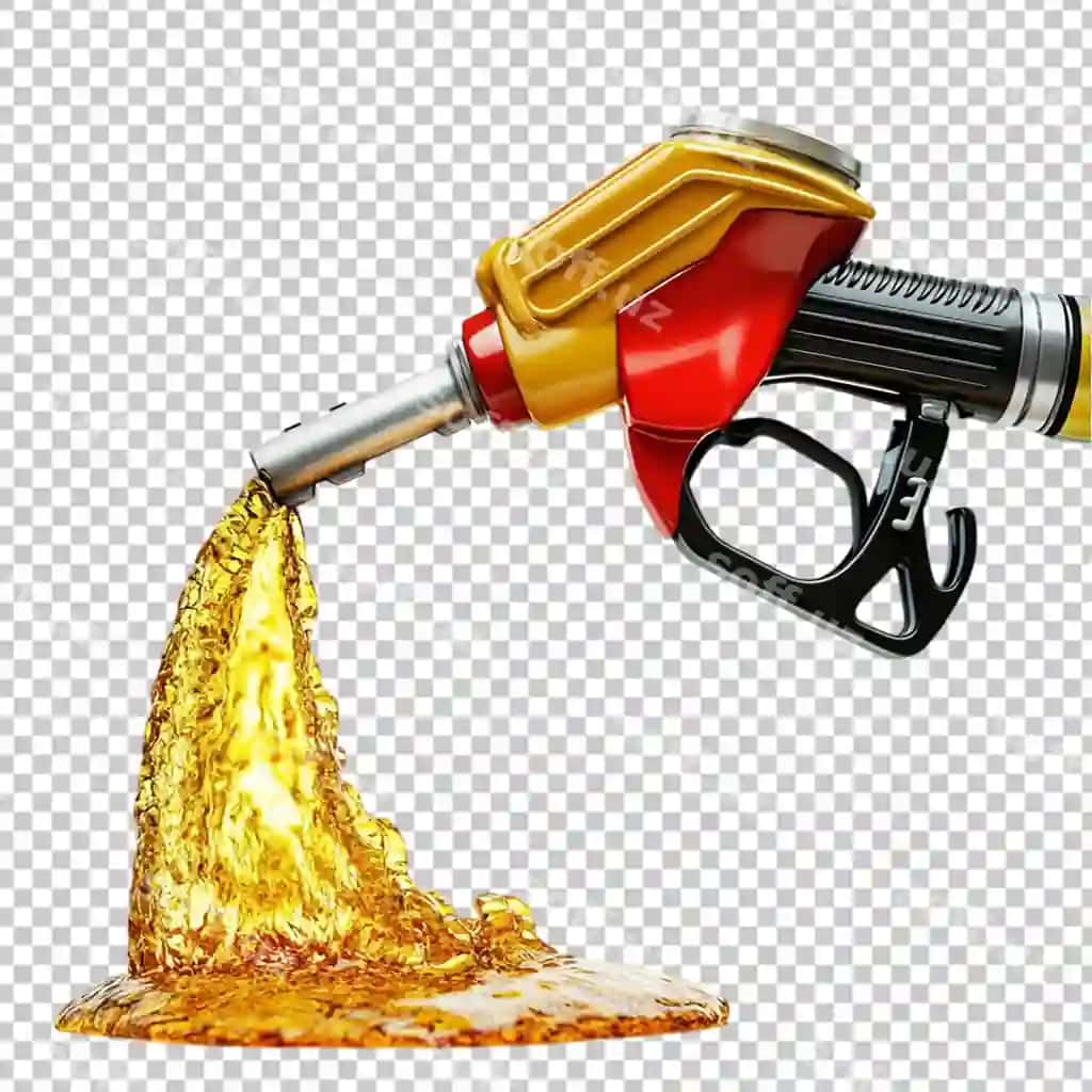 Benzin silaplashmoqda pistolet ajraltirilgan oq fonda | Petrol splashing out pistol isolated white background