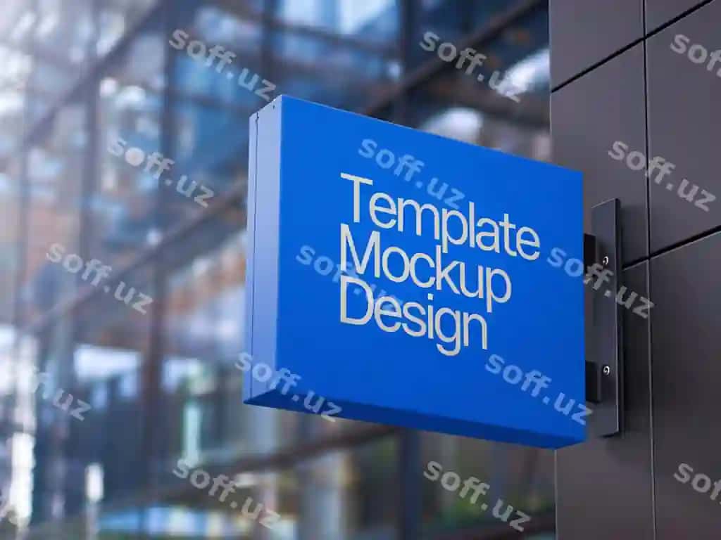 Ko'k belgisi, oddiy dizayn dizayn dizayn dizayn shisha devorda | Blue sign that says simple design design design design glass wall