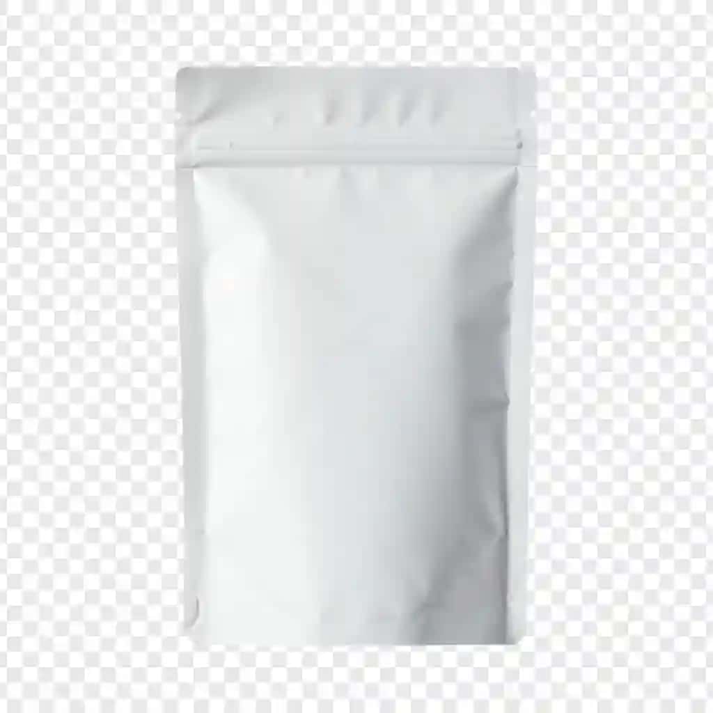 Fermuar maketi bilan bo'sh oq sumka | Blank white pouch with zipper mockup