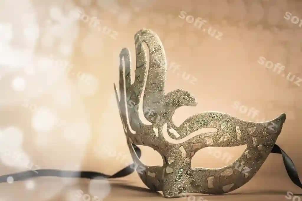 Go'zal rasm oltin karnaval maskasi orqa fon | Beautiful image gold carnival mask background