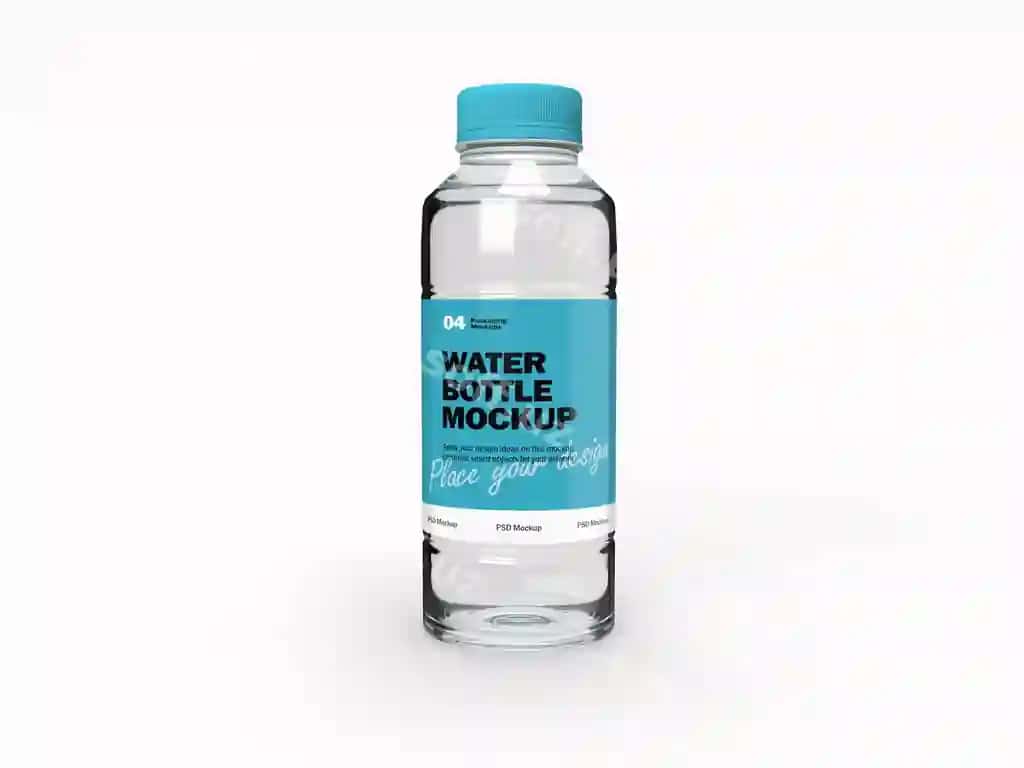 3D qadoqlash dizayni maket shaffof suv shishasi | 3d packaging design mockup transparent water bottle