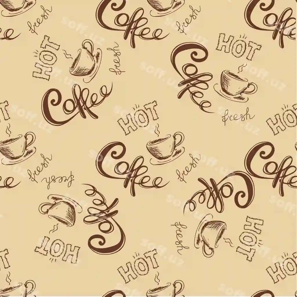 Chetlarısiz doodl kofe naqshi qo'l bilan chizilgan vektor illustratsiyasi | Seamless doodle coffee pattern hand drawn vector illustration
