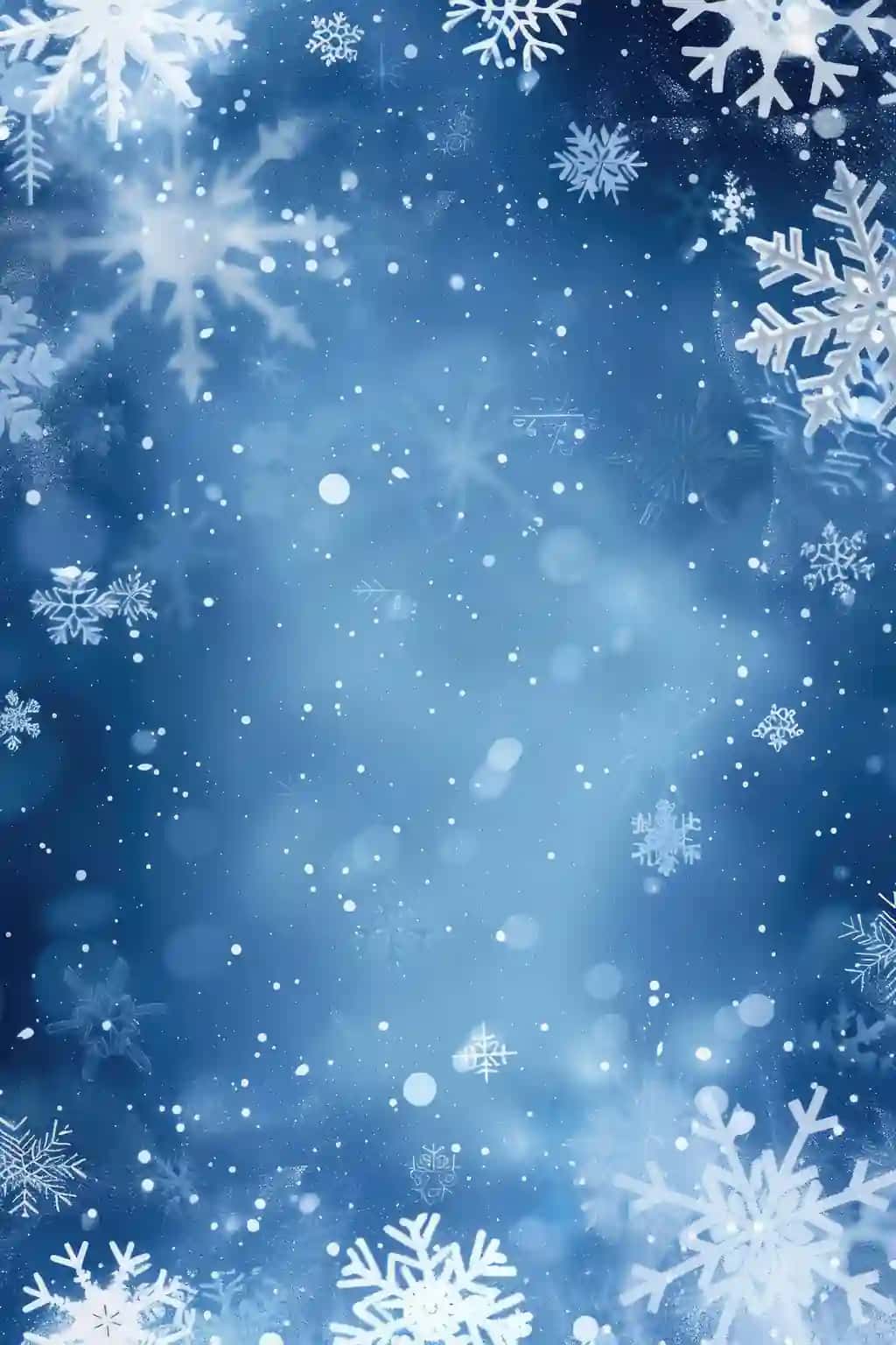 Qor parchalari bilan moviy fon qishki fon rasmi | Blue background with snowflakes winter wallpaper