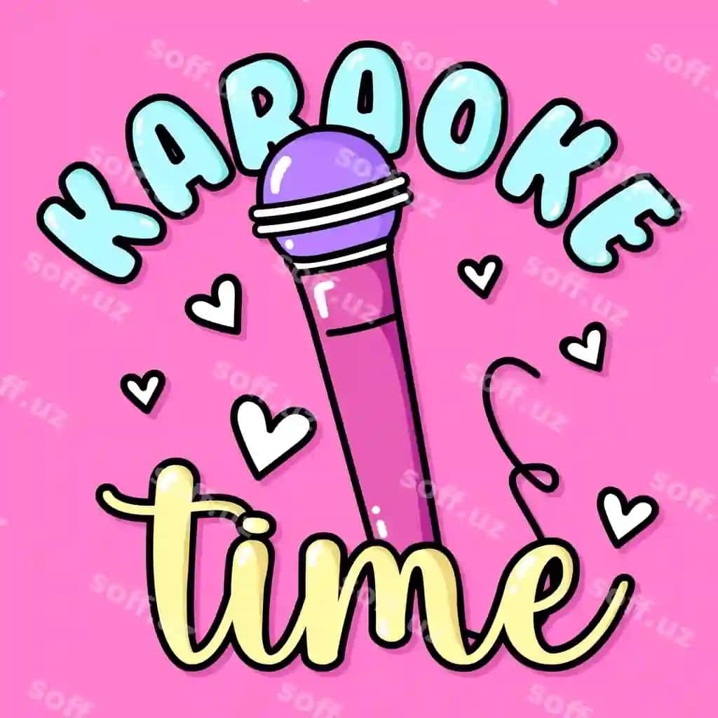 Karaoke vaqti matni mikrofon bilan | Karaoke time text with microphone
