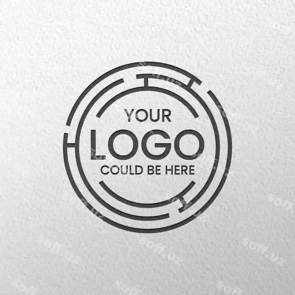 Oynatilgan qora logotip namunasi | Engraved black logo mockup