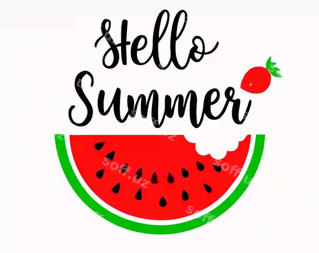 Salom yoz qo'l yozuvi ilhomlantiruvchi vektor tasviri | Vector illustration lettering hello summer hand lettering inspirational