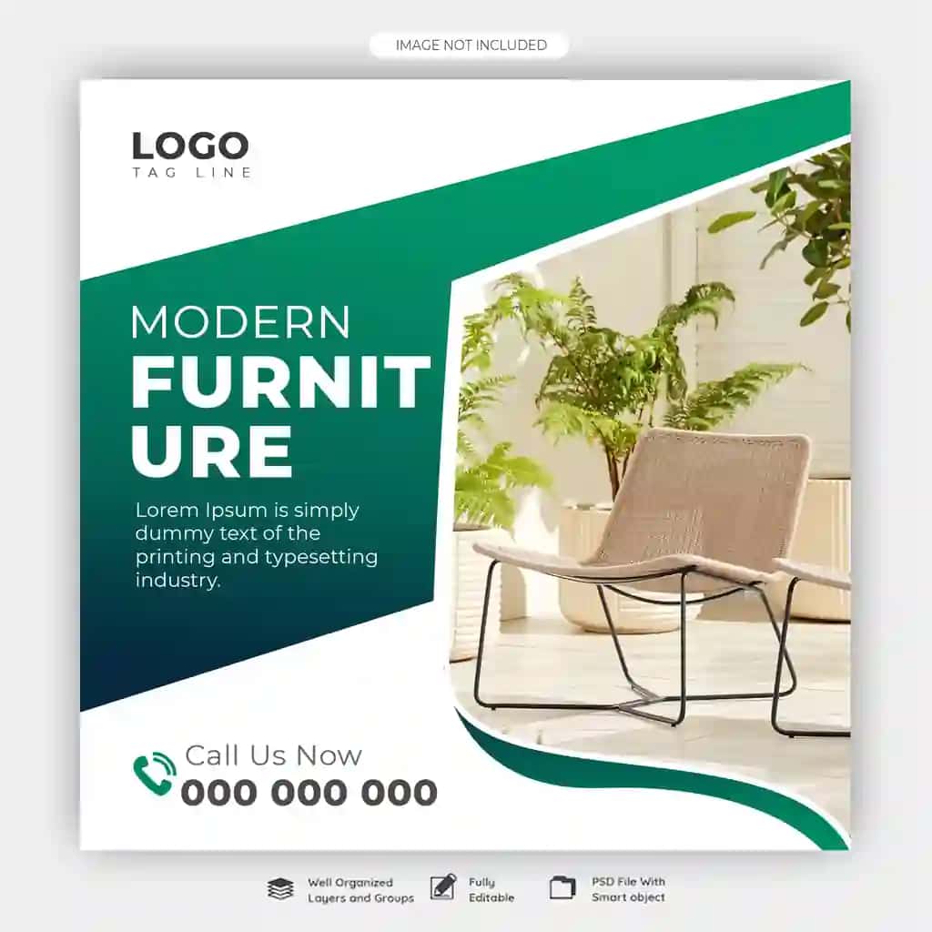 Mebel sotish post dizayn shabloni | Furniture sale post design template