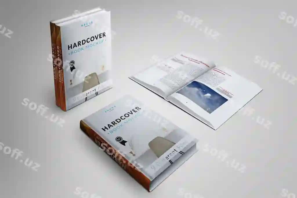 Kitobning muqova sahifalari soxtalashtirilgan | Book s cover pages mock up