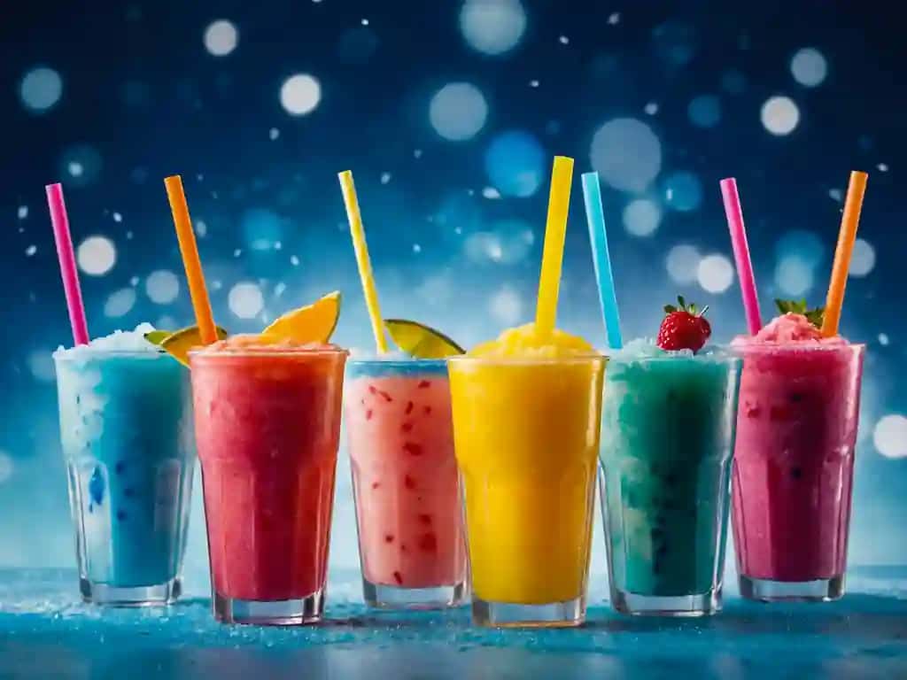 Rangli ichimliklarni somon bilan to'plang | Group colorful drinks with straws straws them