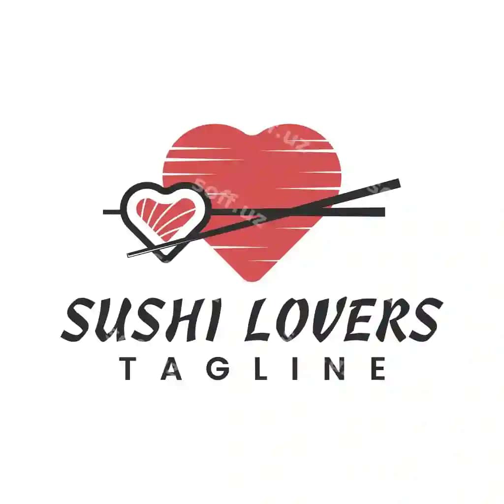 Yapon taomlari sushi ixlosmandlari logotipi dizayn ilhomi | Japanese food sushi lovers logo design inspiration