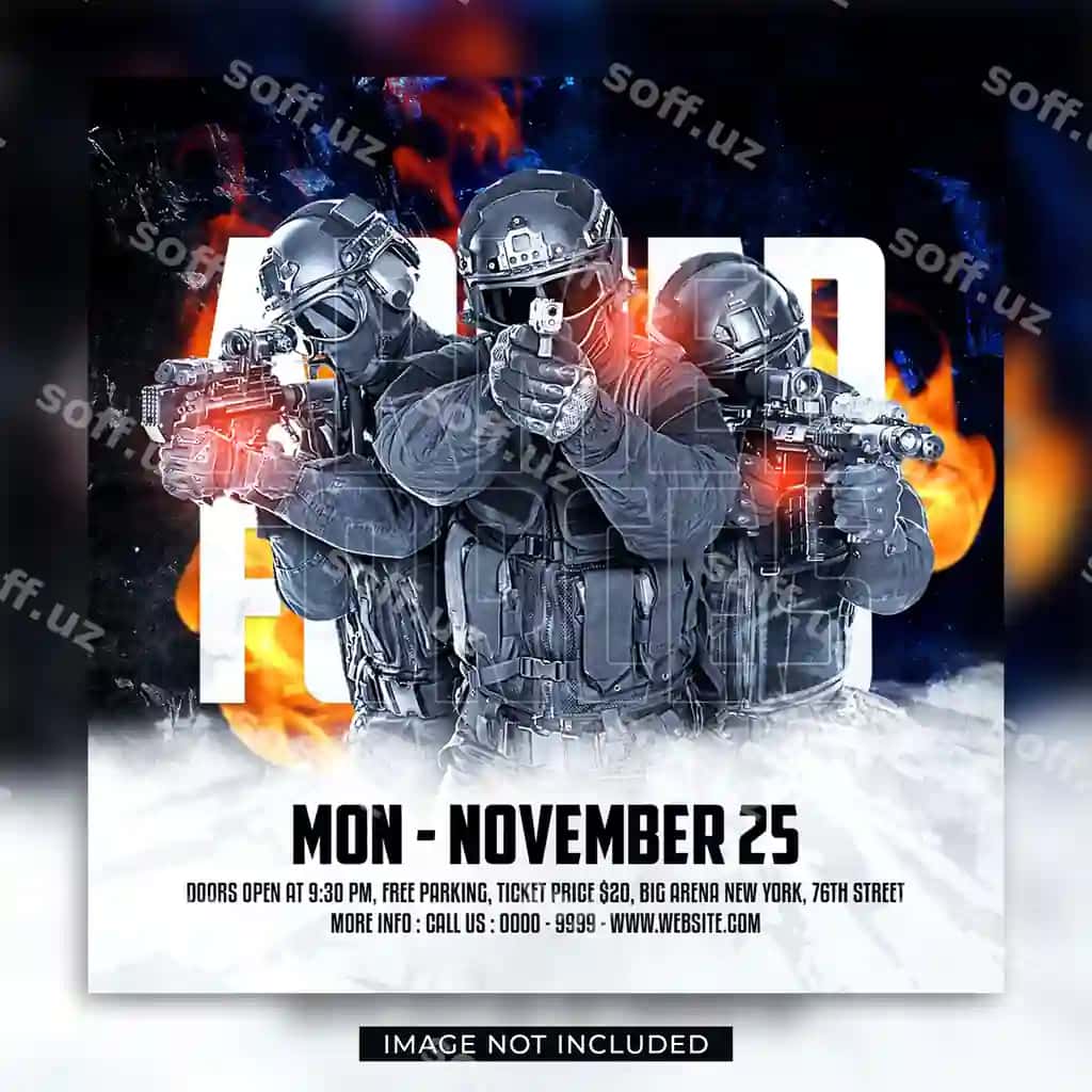 Silahlı qo'llar flyer ijtimoiy tarmoqlar posti | Armed forces flyer social media post