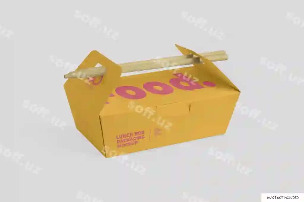 Sharqiy obed kuti namunasi | Asian lunch box mockup