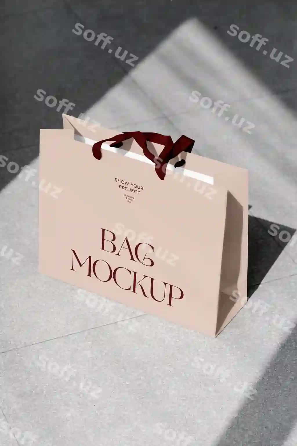 Savatga sumkasi ko'cha maketi | Shopping bag street mockup