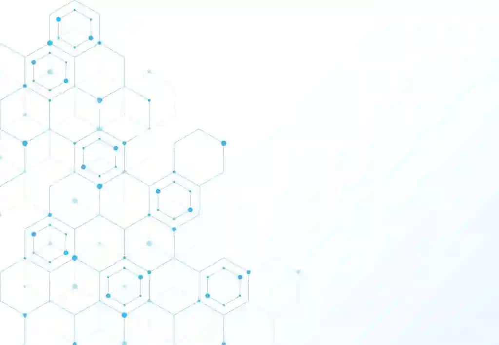Abstrakt o'n olchali molekulyar strukturalar texnologiyasi fani orqa fonda | Abstract hexagonal molecular structures technology background science