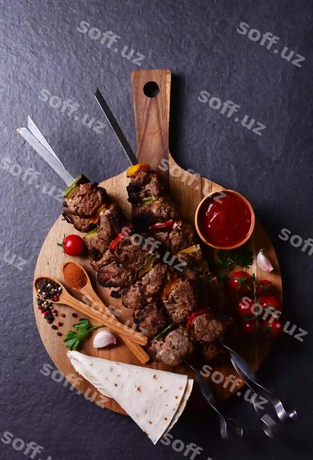 Ziravorlar va sabzavotlar bilan shish kebab | Shish kebab with spices vegetables