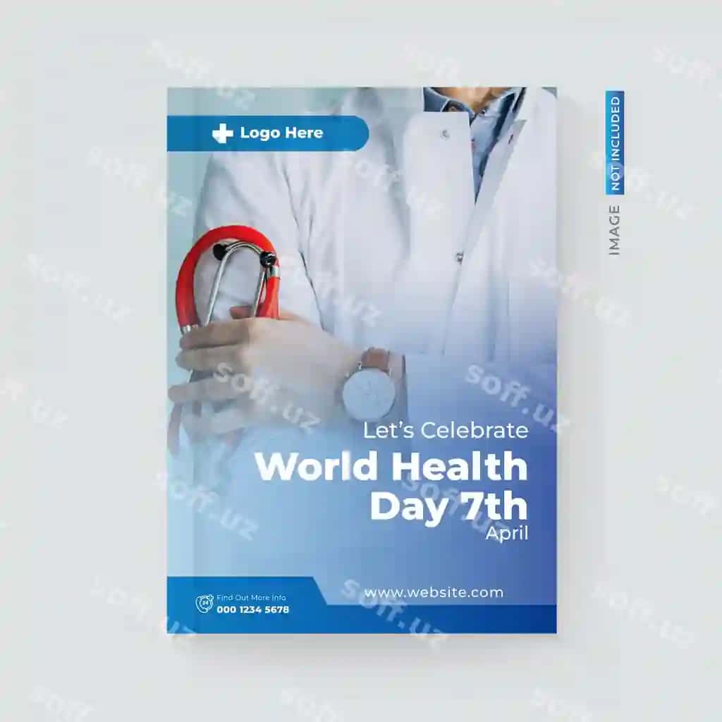 Flyer varaq Jahon sog'liq kuni | Flyer cover world health day